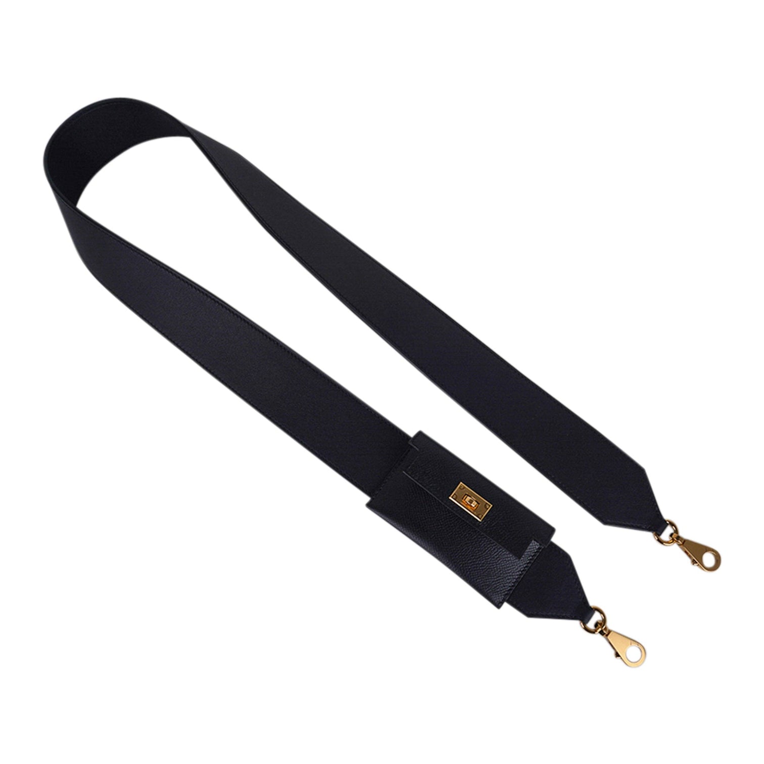 Hermes Kelly Pocket Shoulder Strap Black Swift Epsom Gold Hardware ...