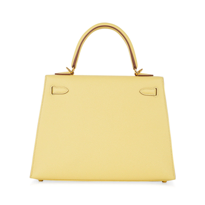 Hermes Kelly 25 Bag Jaune Poussin Epsom Gold Hardware – Mightychic