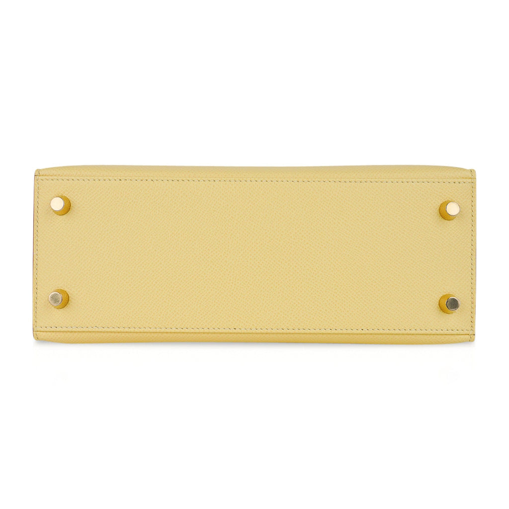 Hermes Kelly 25 Bag Jaune Poussin Epsom Gold Hardware – Mightychic