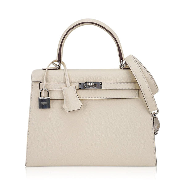 Hermes Kelly 25 Sellier Bag Craie Epsom Leather with Gold Hardware –  Mightychic