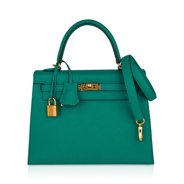 Hermès Kelly 28 Casaque/Vert Cypress/Vert Bosphore Epsom With Gold Hardware  - AG Concierge Fzco