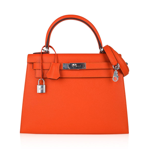 Hermes Kelly 28 Sellier Etoupe Epsom Palladium Hardware #D