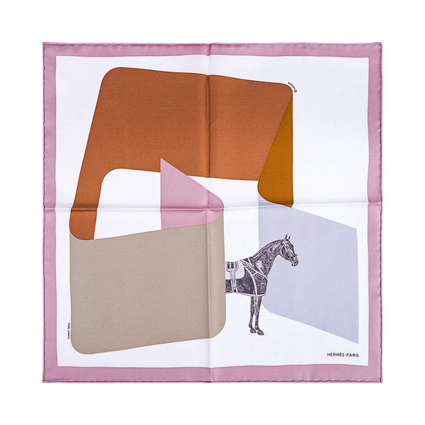 Hermes Paris Sequences Equestrian Silk Pochette/ Pocket Square (Ne