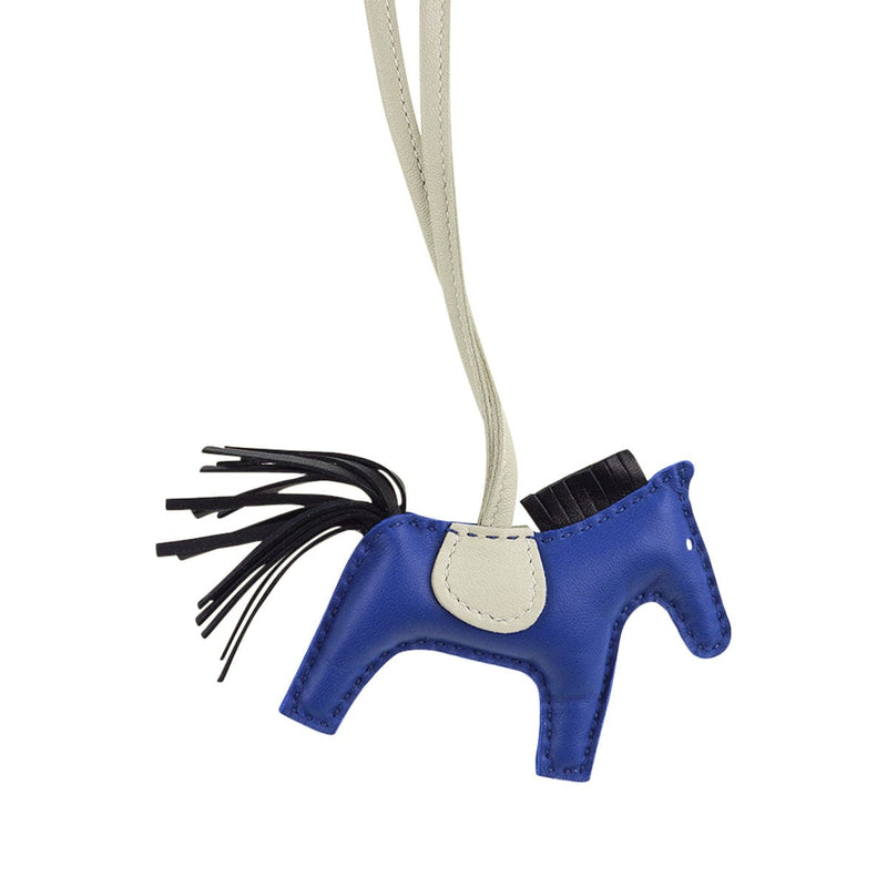 Hermes Rodeo PM Bag Charm Blue de France / Craie / Noir