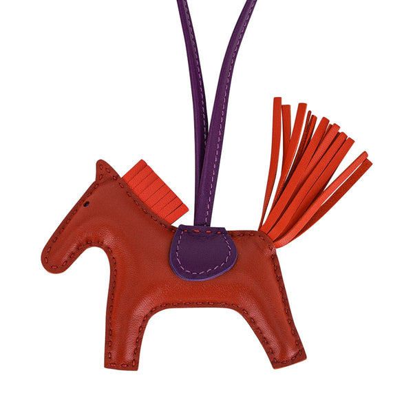 Hermes Bag Charm Anemone MM Rodeo Horse