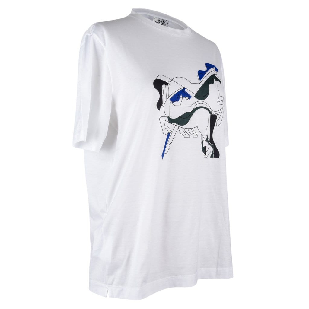 Hermes Men's T-Shirt Blanc Brazilian Horses M nwt – Mightychic