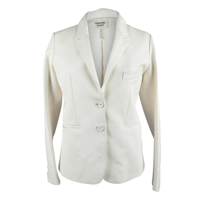 Hermes Jacket Winter White Leather 38 / 6 – Mightychic