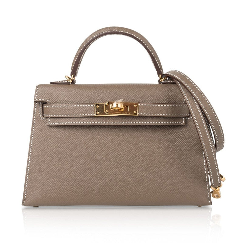 Hermes Kelly 20 Mini Sellier Bag Etoupe 