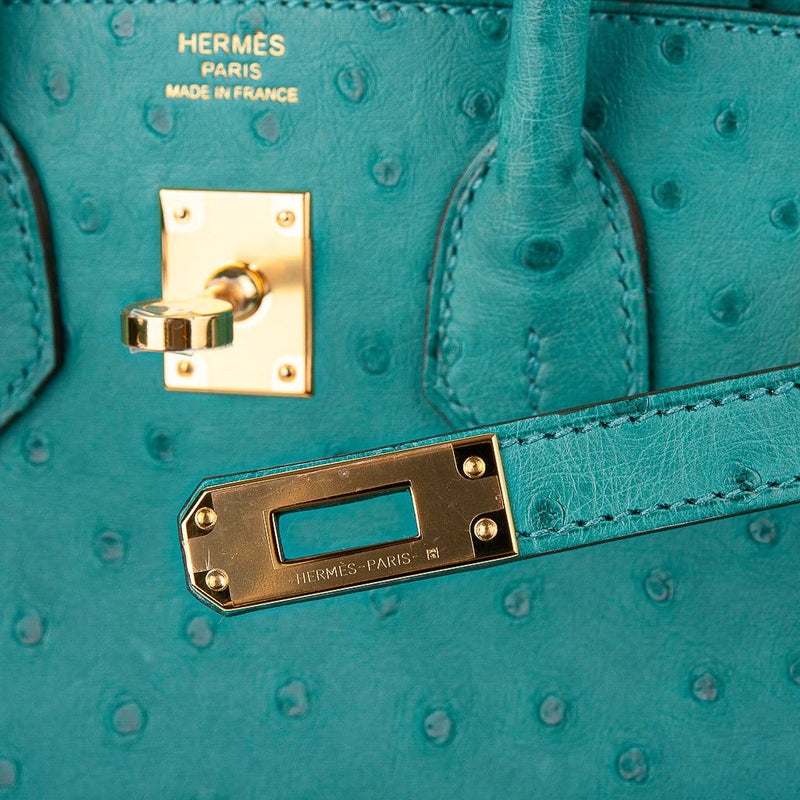 hermes birkin green ostrich