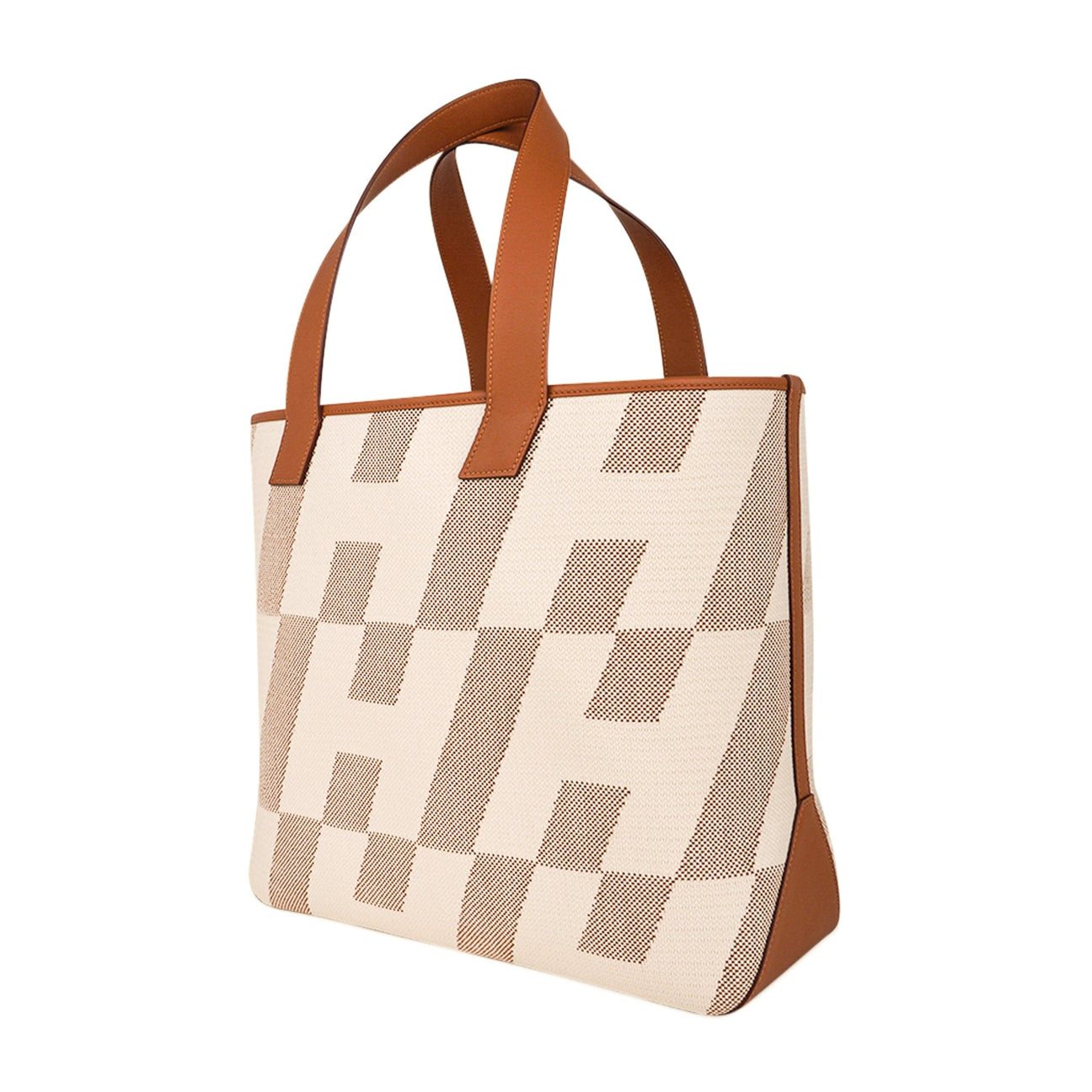 Hermes Cabas H En Biais Canvas / Swift Leather Trim 40 Tote Bag ...