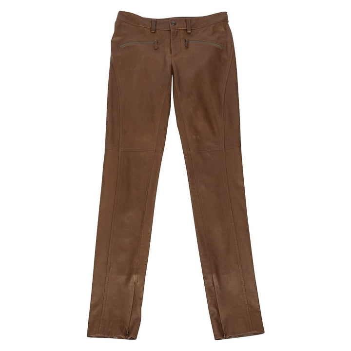 Ralph Lauren Leather Pants Riding Style Zipper Ankles and Pockets 2 Ne ...