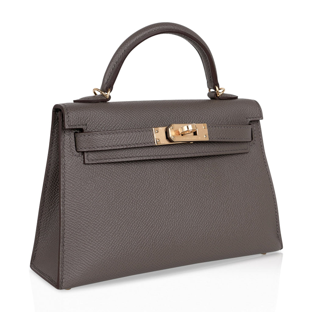 Hermes Kelly 20 Mini Sellier Bag Etain 