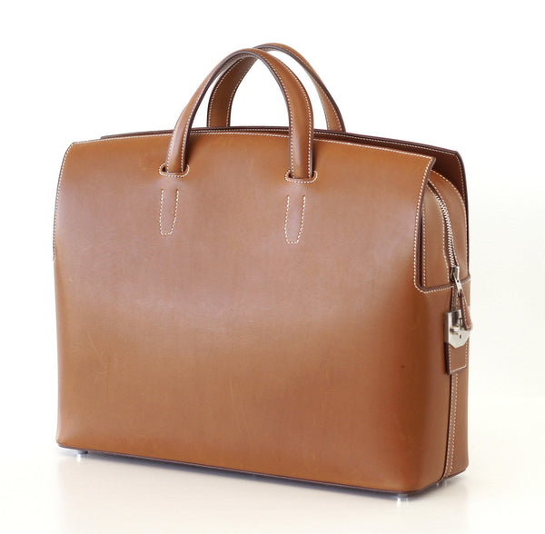 Hermes Briefcase Men's City Hall Porte-Document Fauve Veau Barenia ...