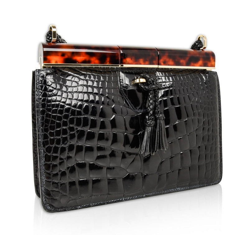 Tom Ford Bag Black Crocodile Tortoise Frame One of Two Created – Mightychic