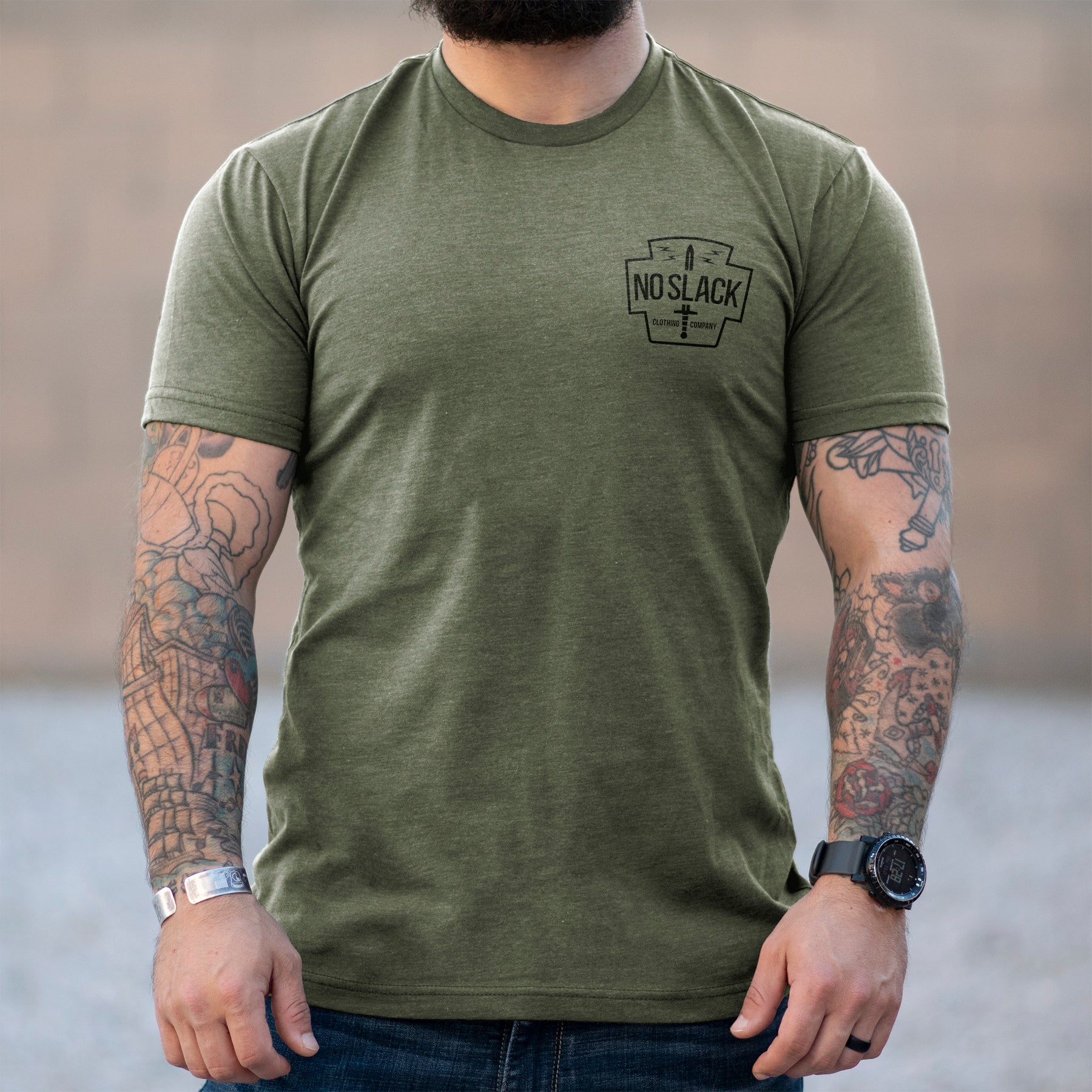Gritty Patriotic Fitness Clothing: No Slack Rifle Tee