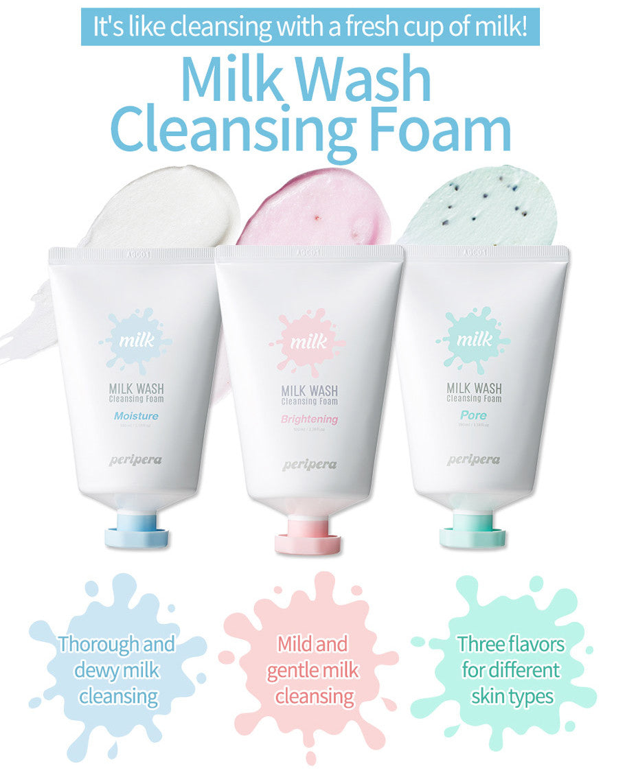 PERIPERA Milk Wash Cleansing Foam features