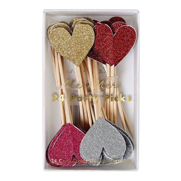 Heart Picks for Cake or Cupcake Toppers for Valentine's Day