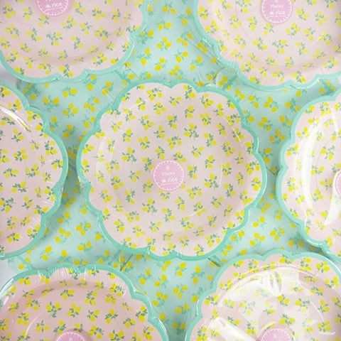 Lemon Plates and Napkins for a Pink Lemonade Party