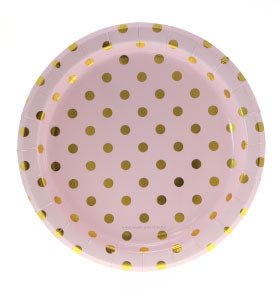 Pink and Gold Dot Plates