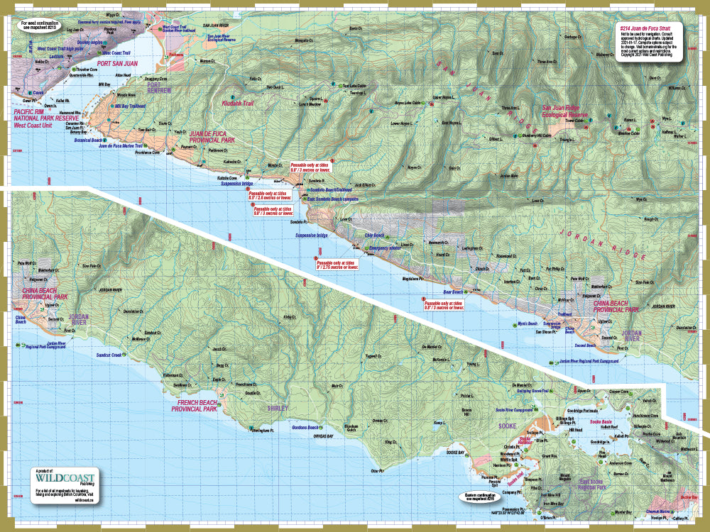214 Juan de Fuca Trail and Marine Map Wild Coast Publishing