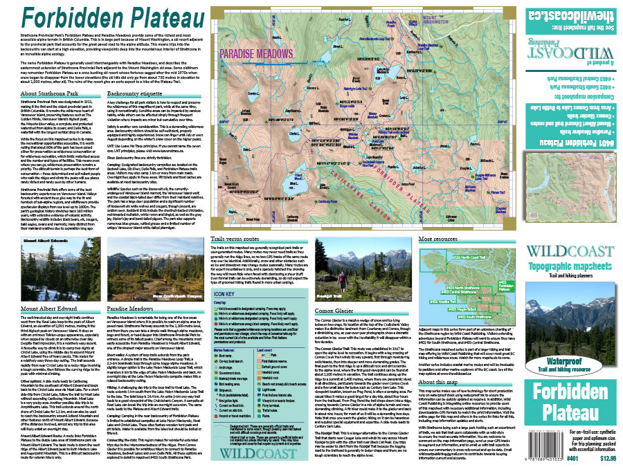 Forbidden Plateau Trail Map Forbidden Plateau Map/Topographic Trail Mapsheet – Wild Coast Publishing