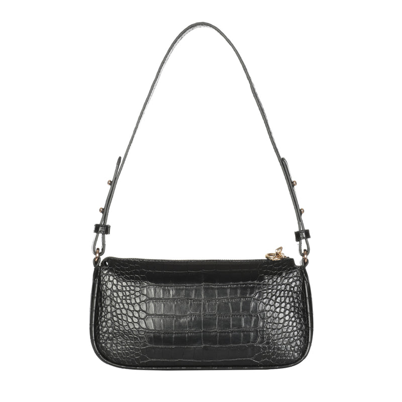 Baguette – Black Croc Effect – ela Handbags