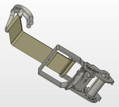 Line drawing, 2" ratchet wire hook fixed end