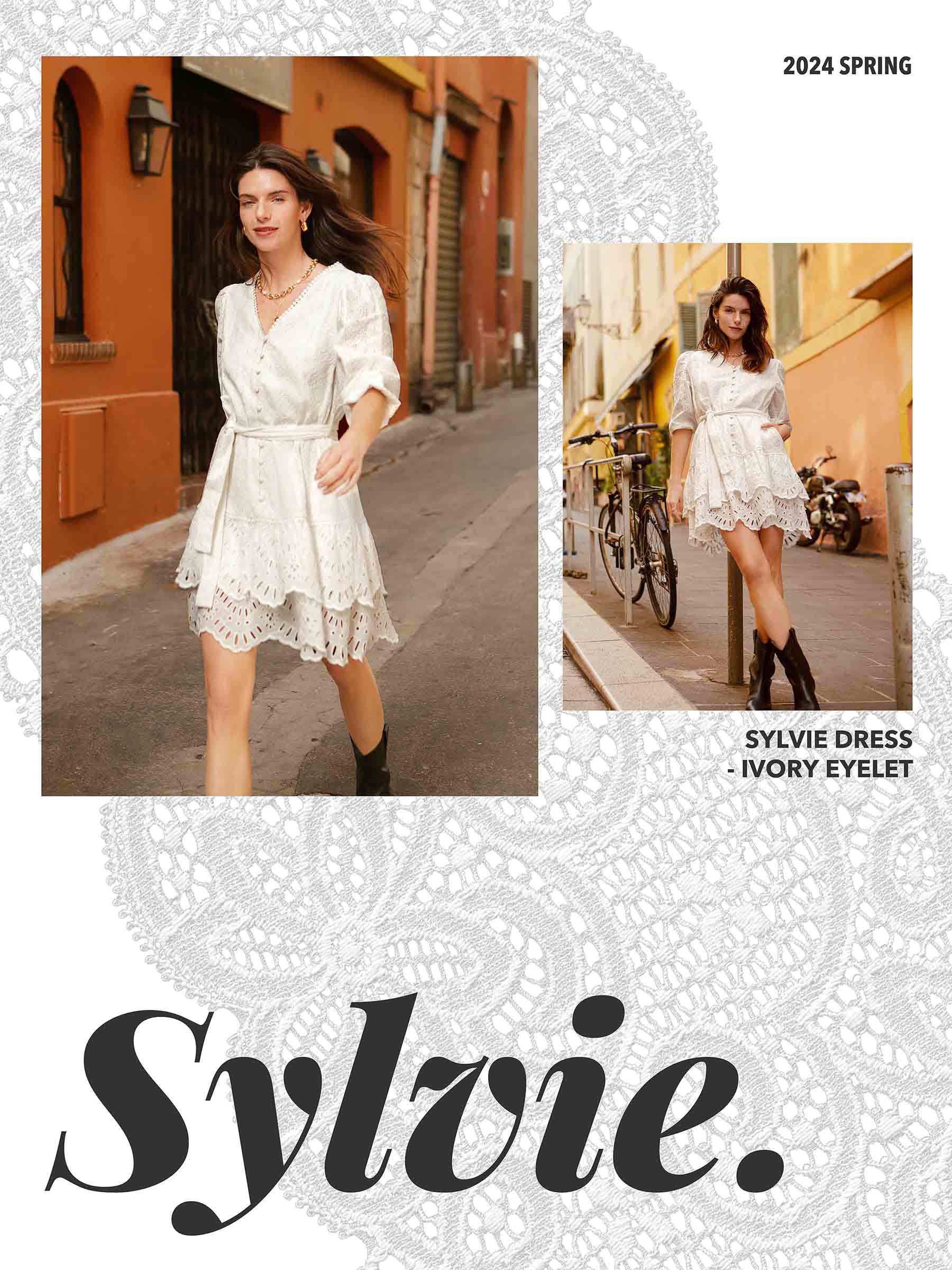 Petite Studio's Sylvie Dress - Ivory Eyelet Spring '24