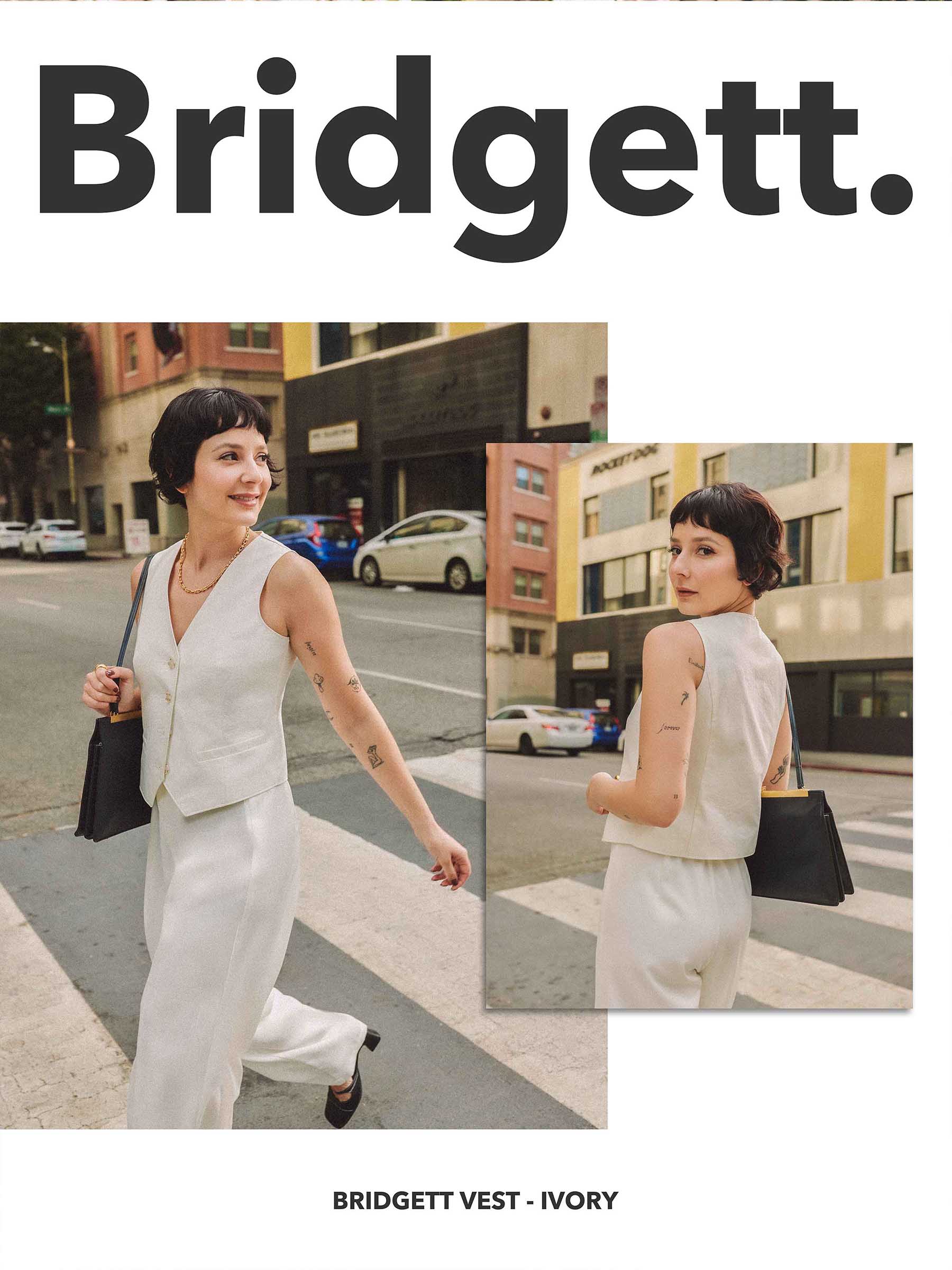 Petite Studio Spring '24 Collection - Bridgett Vest in Ivory