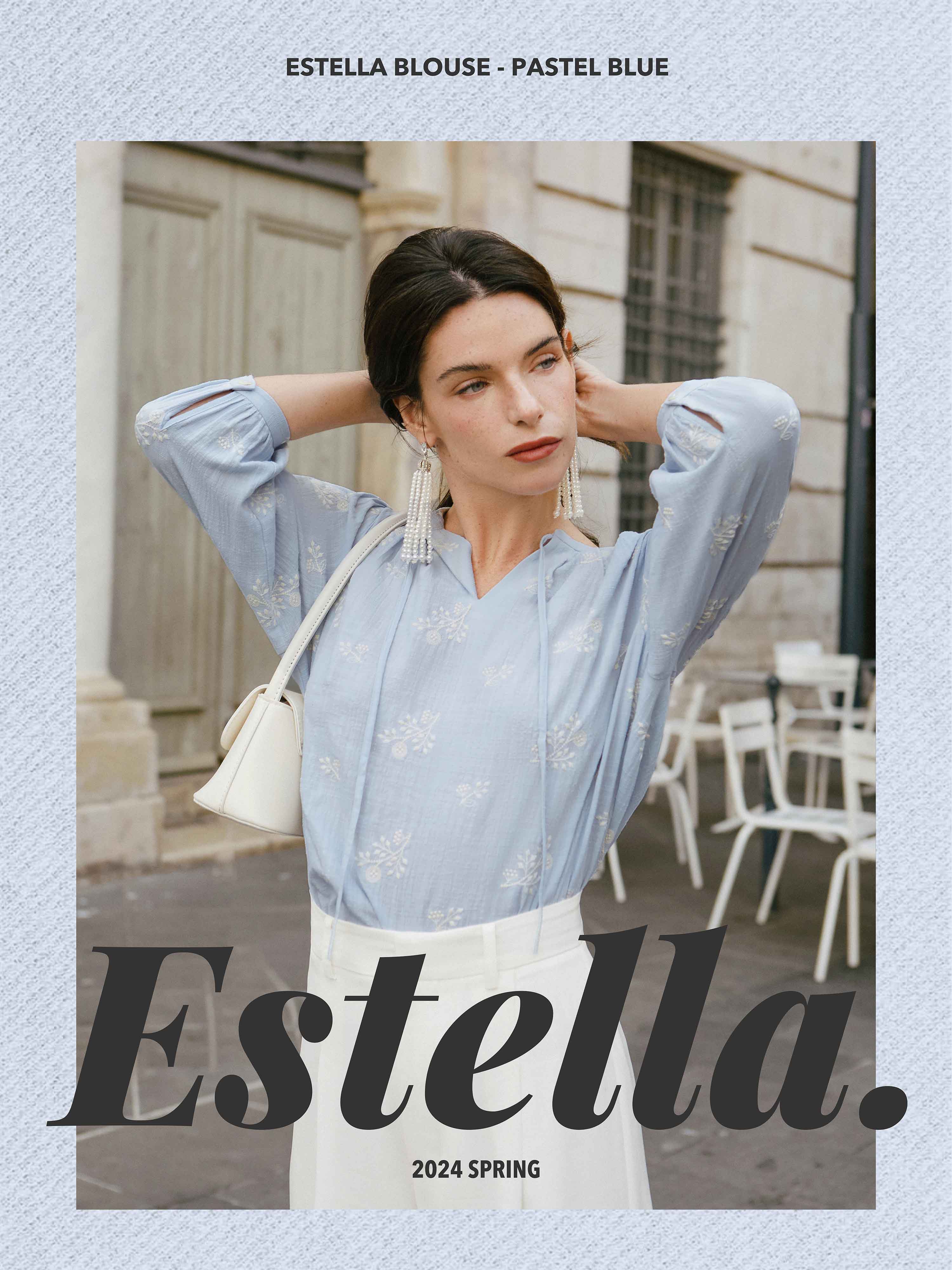 Petite Studio's Estella Blouse - Pastel Blue Spring '24