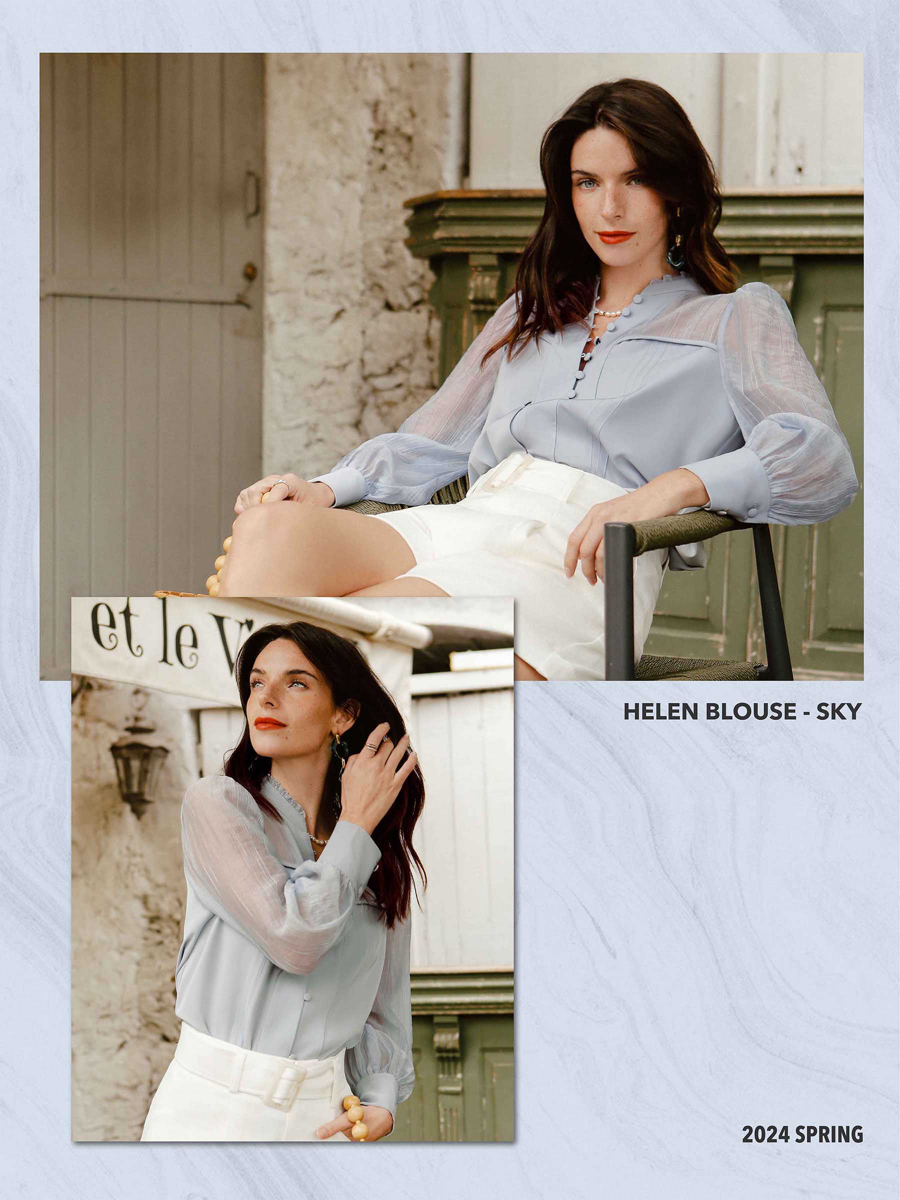 Petite Studio's Helen Blouse - Sky Spring '24