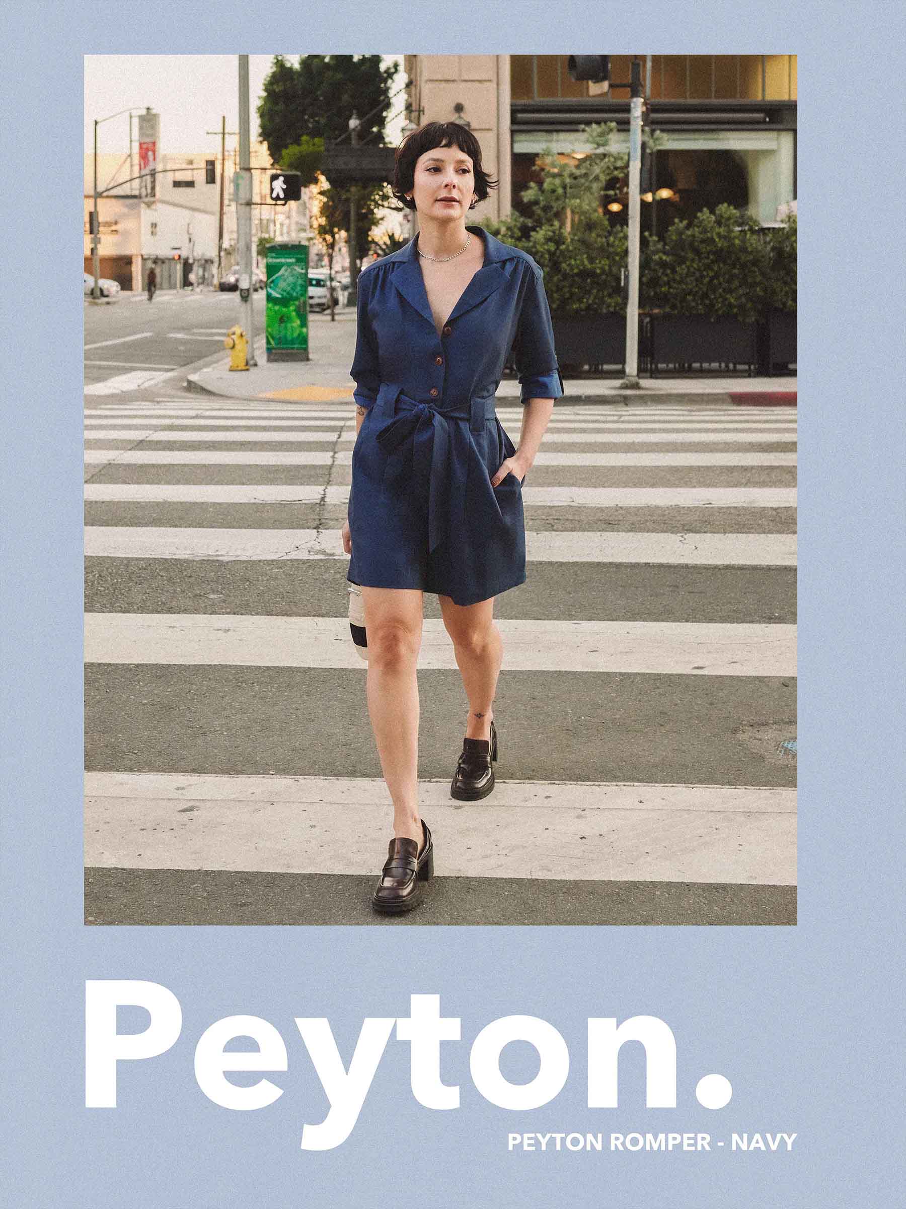 Petite Studio Spring '24 Collection - Peyton Romper in Navy