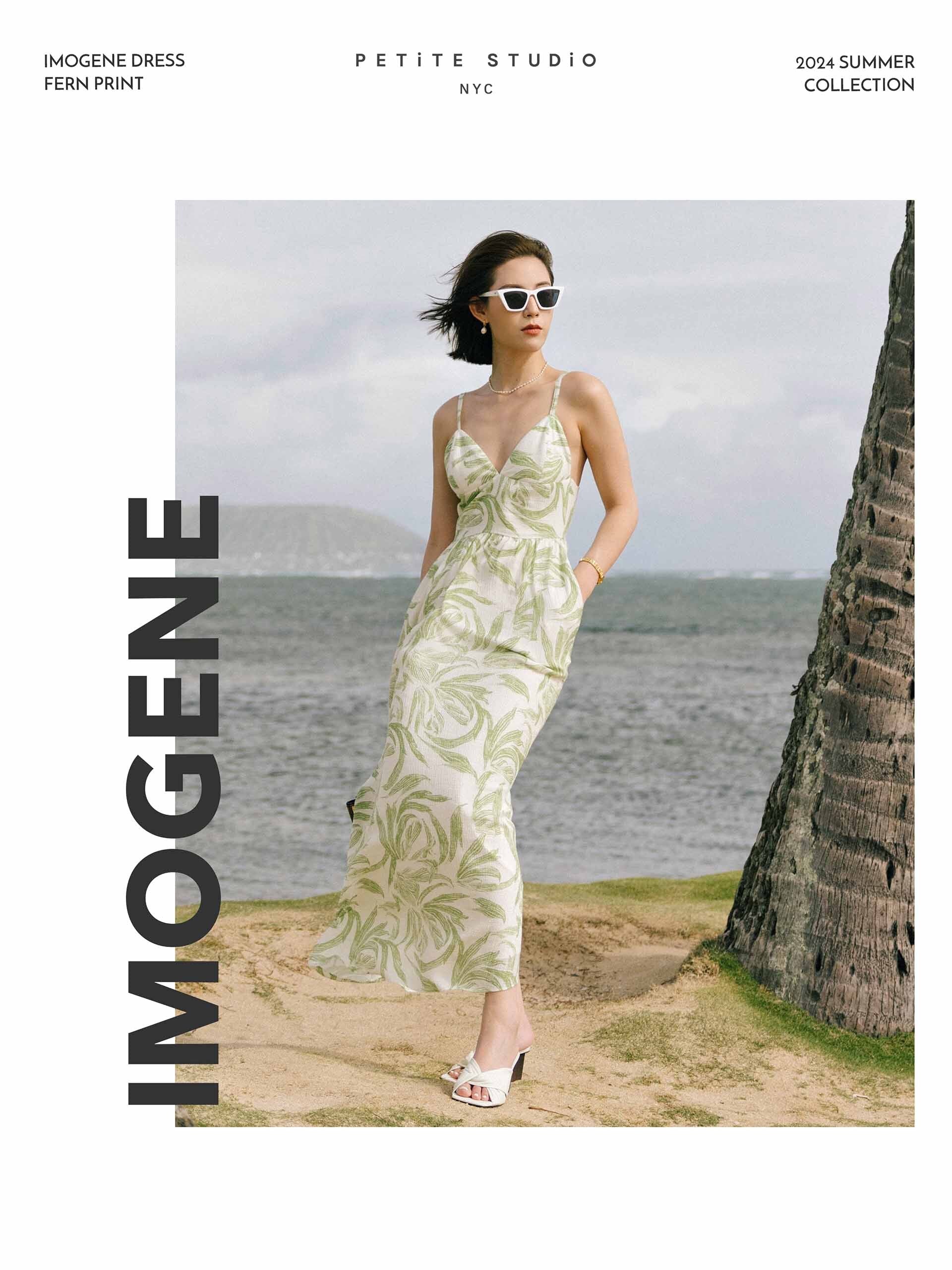 Petite Studio NYC | Suggyl x Petite Studio Summer '24 Collection - Suggyl Series. Imogene Dress in Fern Print