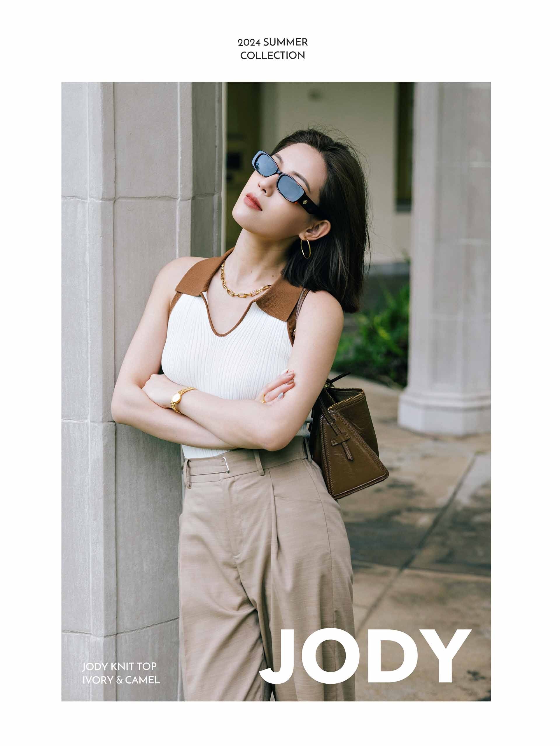 Petite Studio NYC | Suggyl x Petite Studio Summer '24 Collection - Suggyl Series. Jody Knit Top in Ivory and Camel