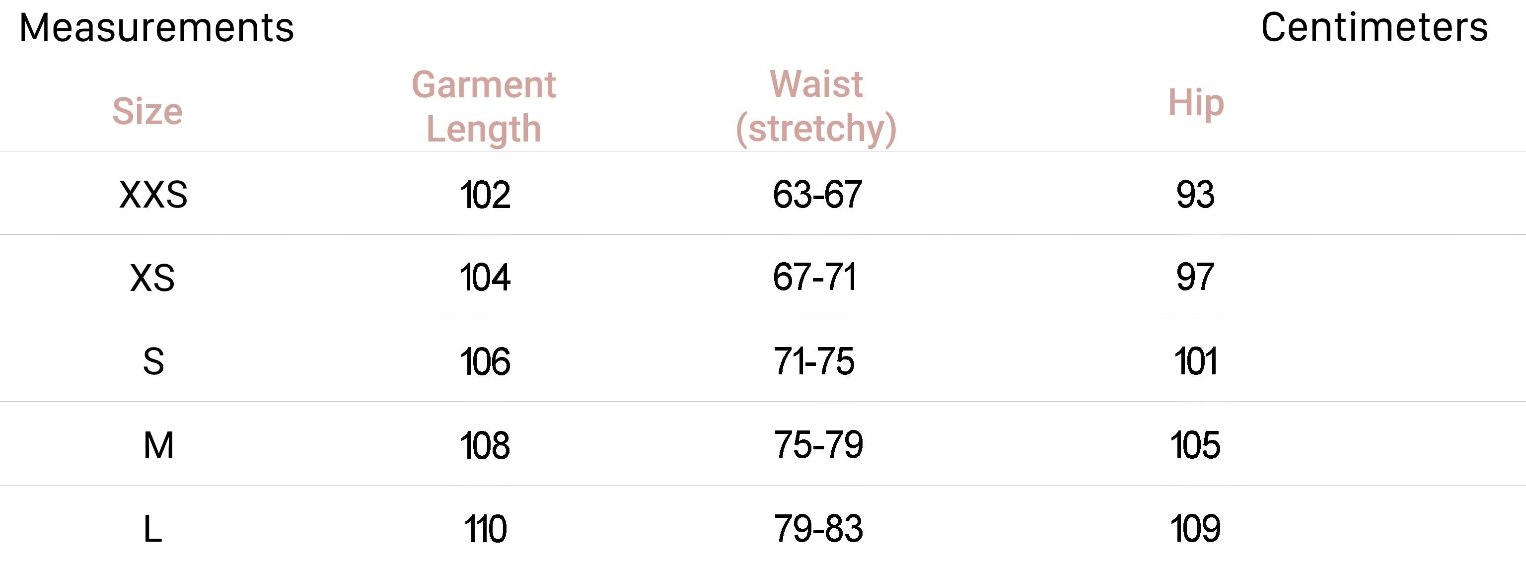 Measurements for Carey Cargo Pants in Cream