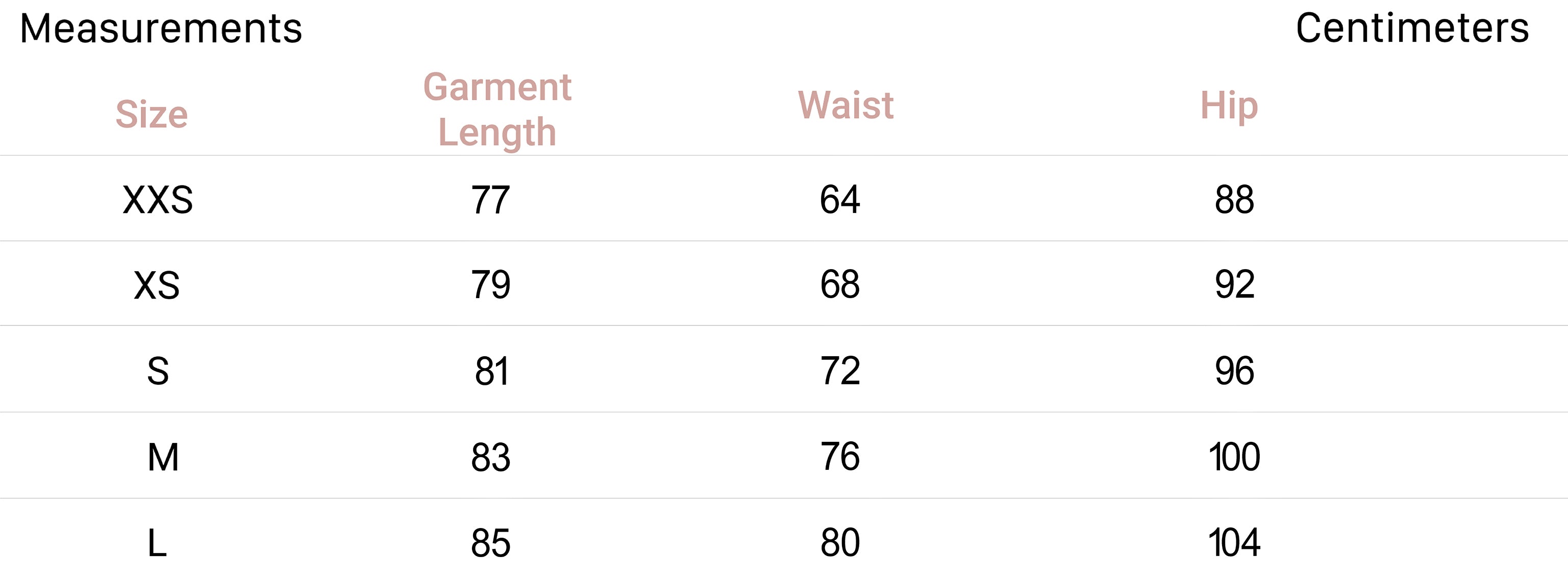 Measurements for Petite Studio's Pippa Denim Skirt