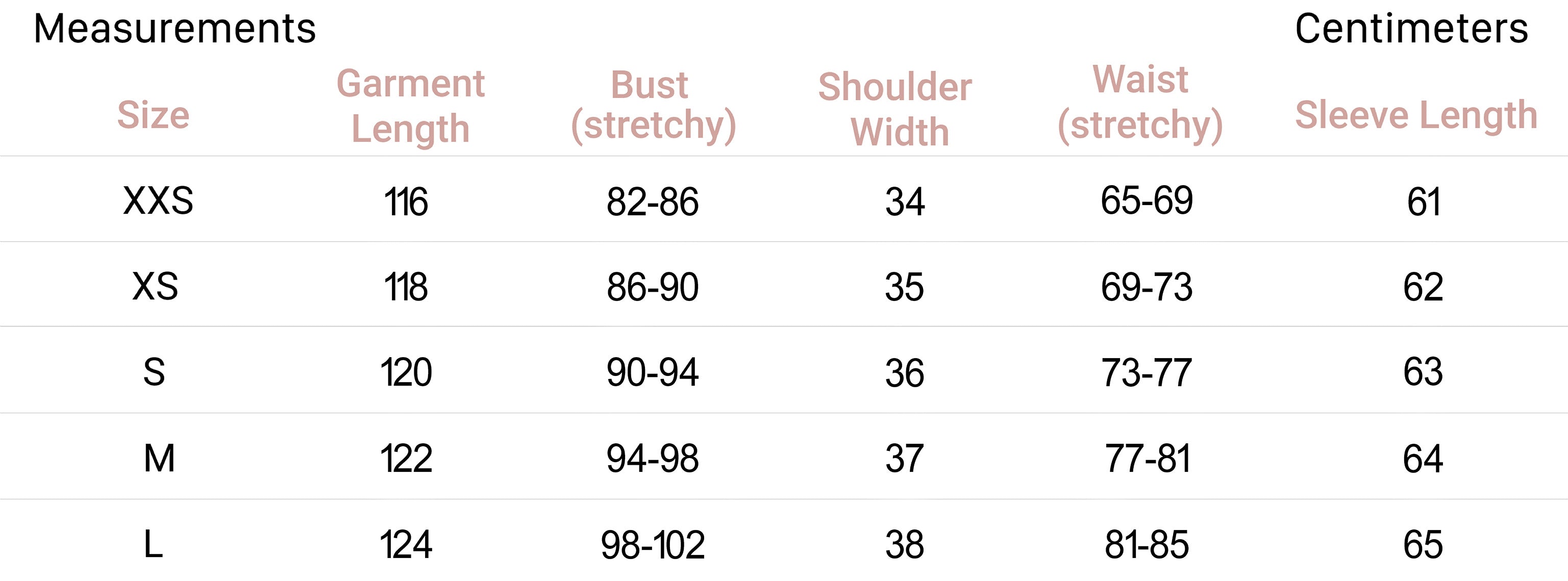 Measurements for Ambrose Dress in Watercolor