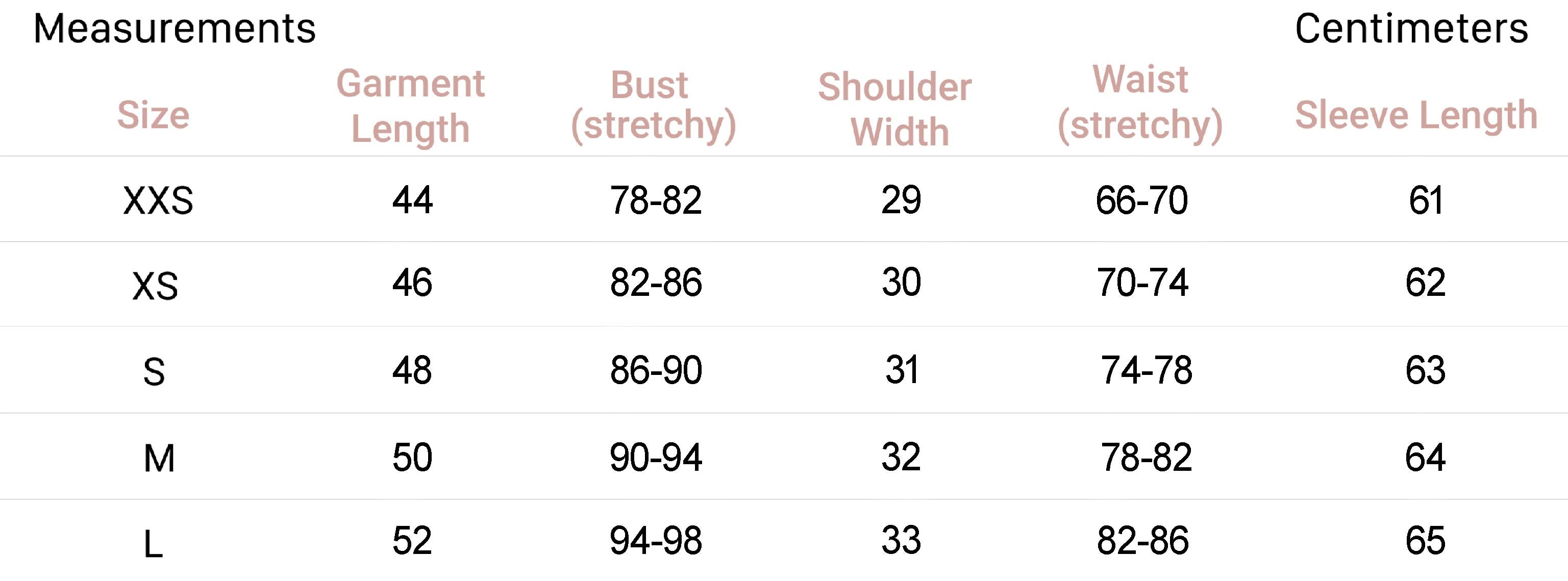 Measurements for Sonnet Pearl Cardigan in Taupe