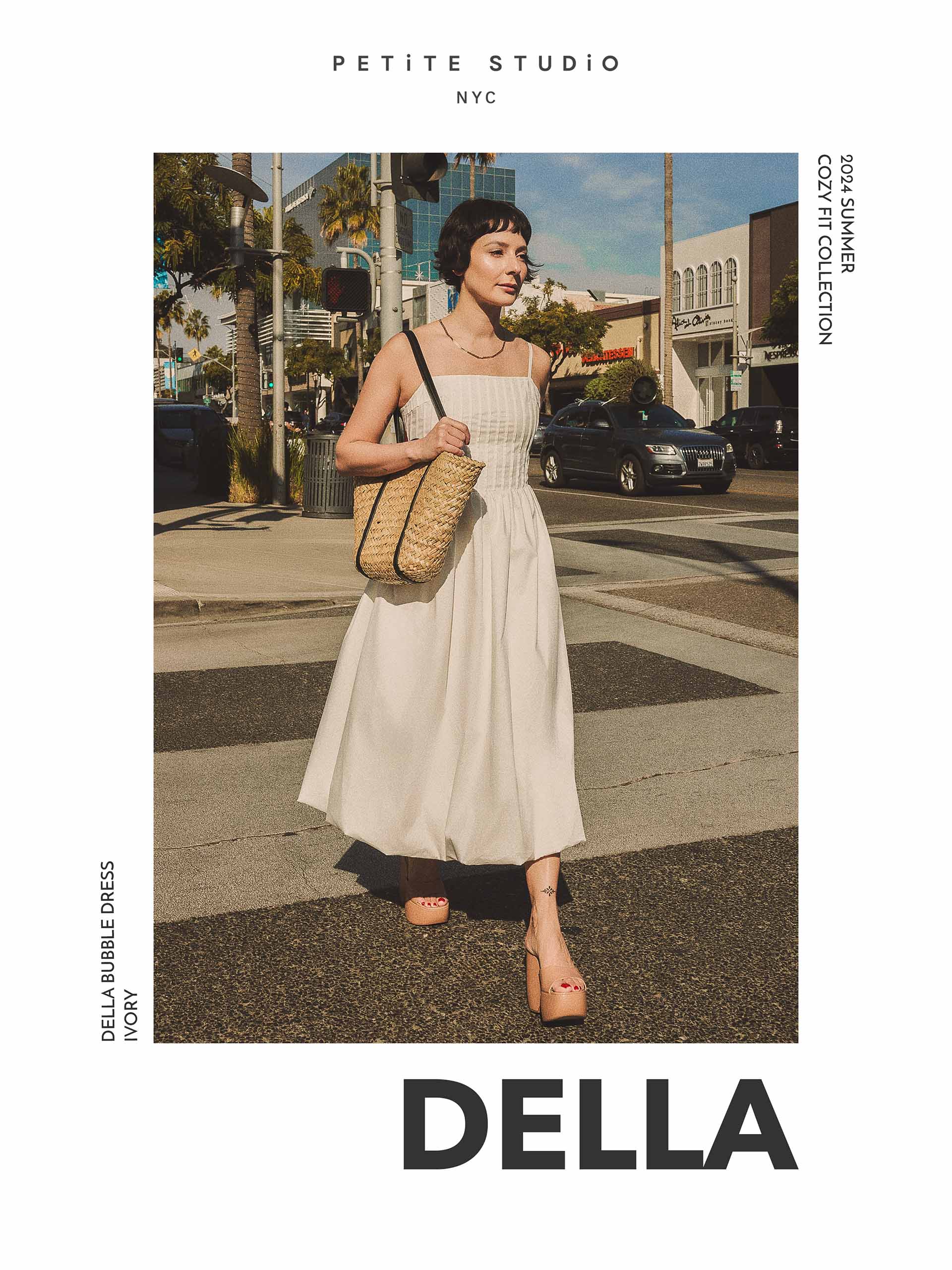 Petite Studio Summer '24 Cozy Fit Collection - Della Bubble Dress in Ivory