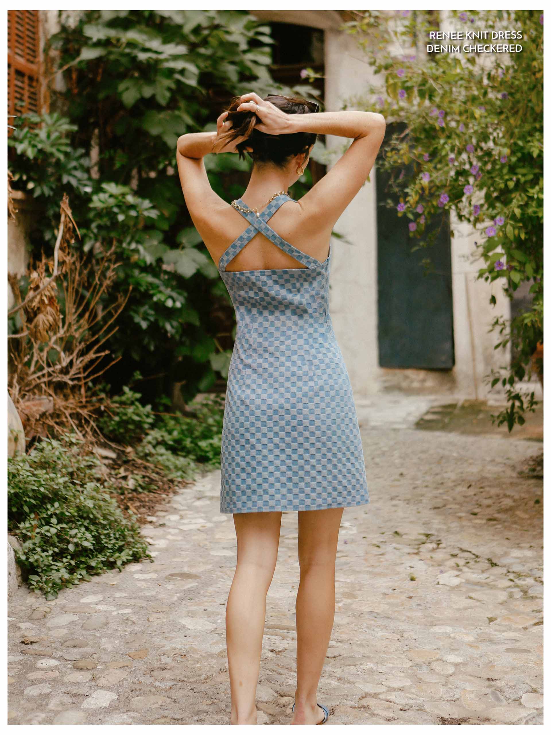 2024 Summer Collection - Petite Studio NYC - Renee Dress in Denim Checkered