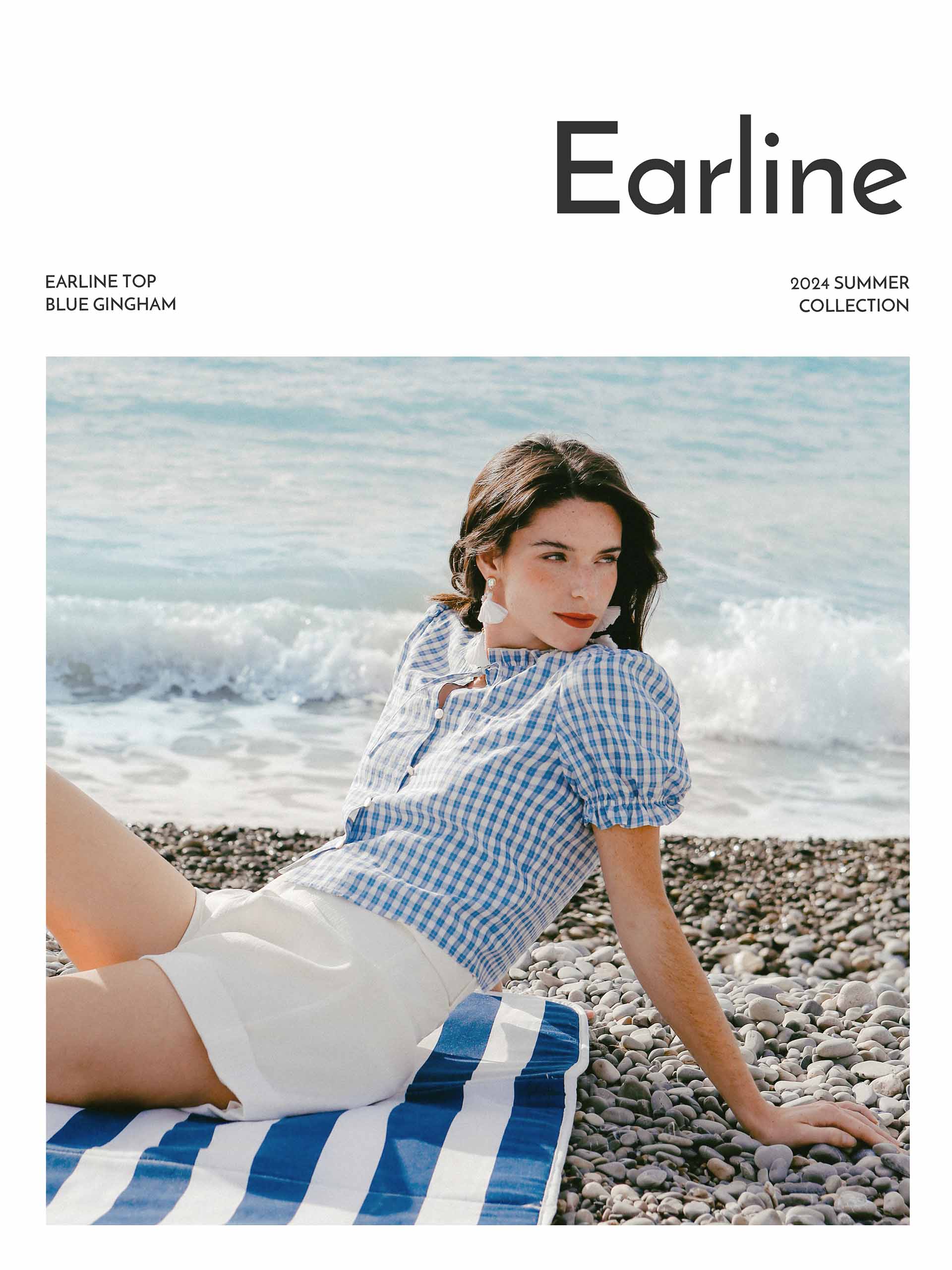 2024 Summer Collection - Petite Studio NYC - Earline Top in Blue Gingham