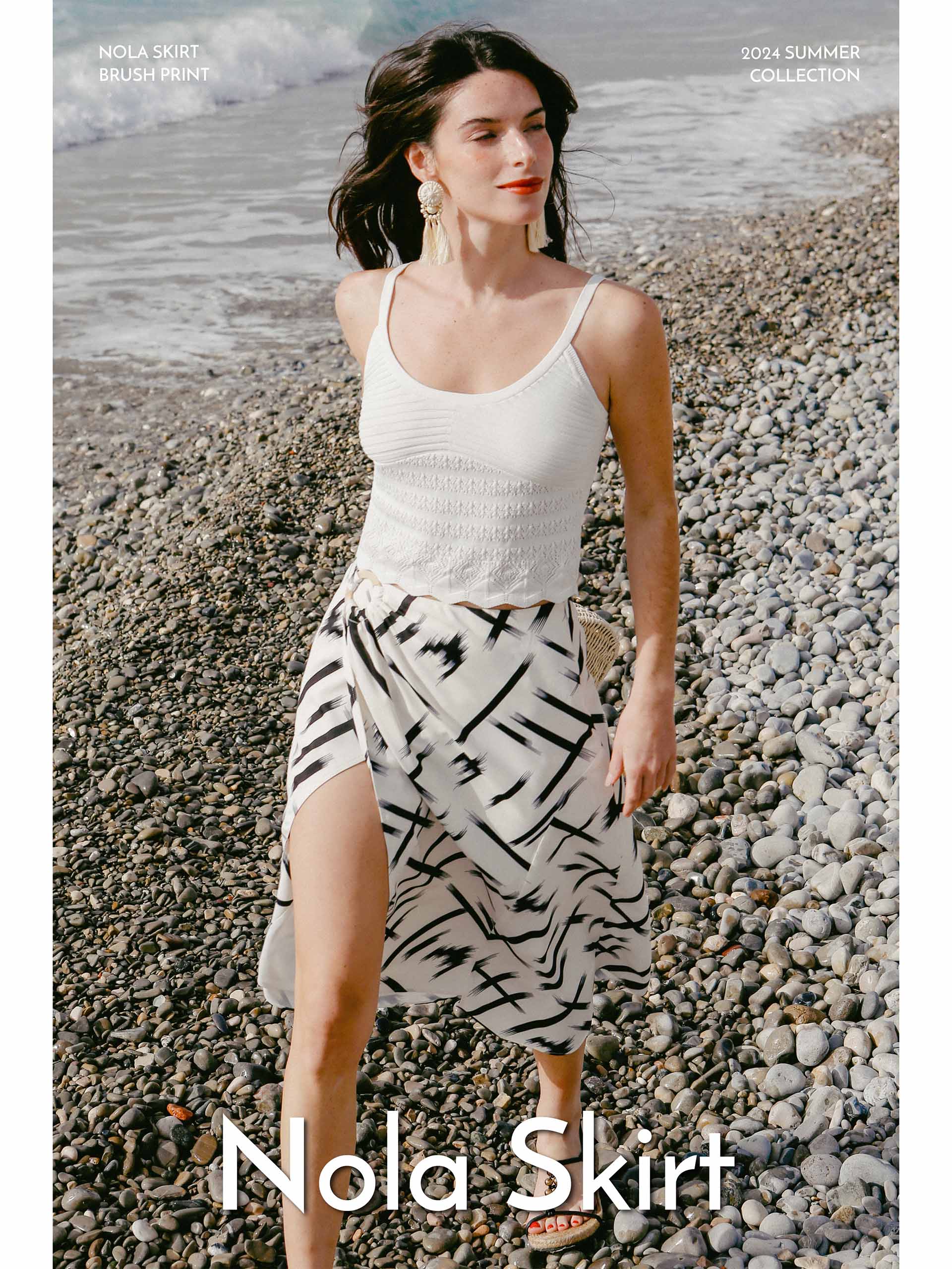 2024 Summer Collection - Petite Studio NYC - Nola Skirt in Brush Print