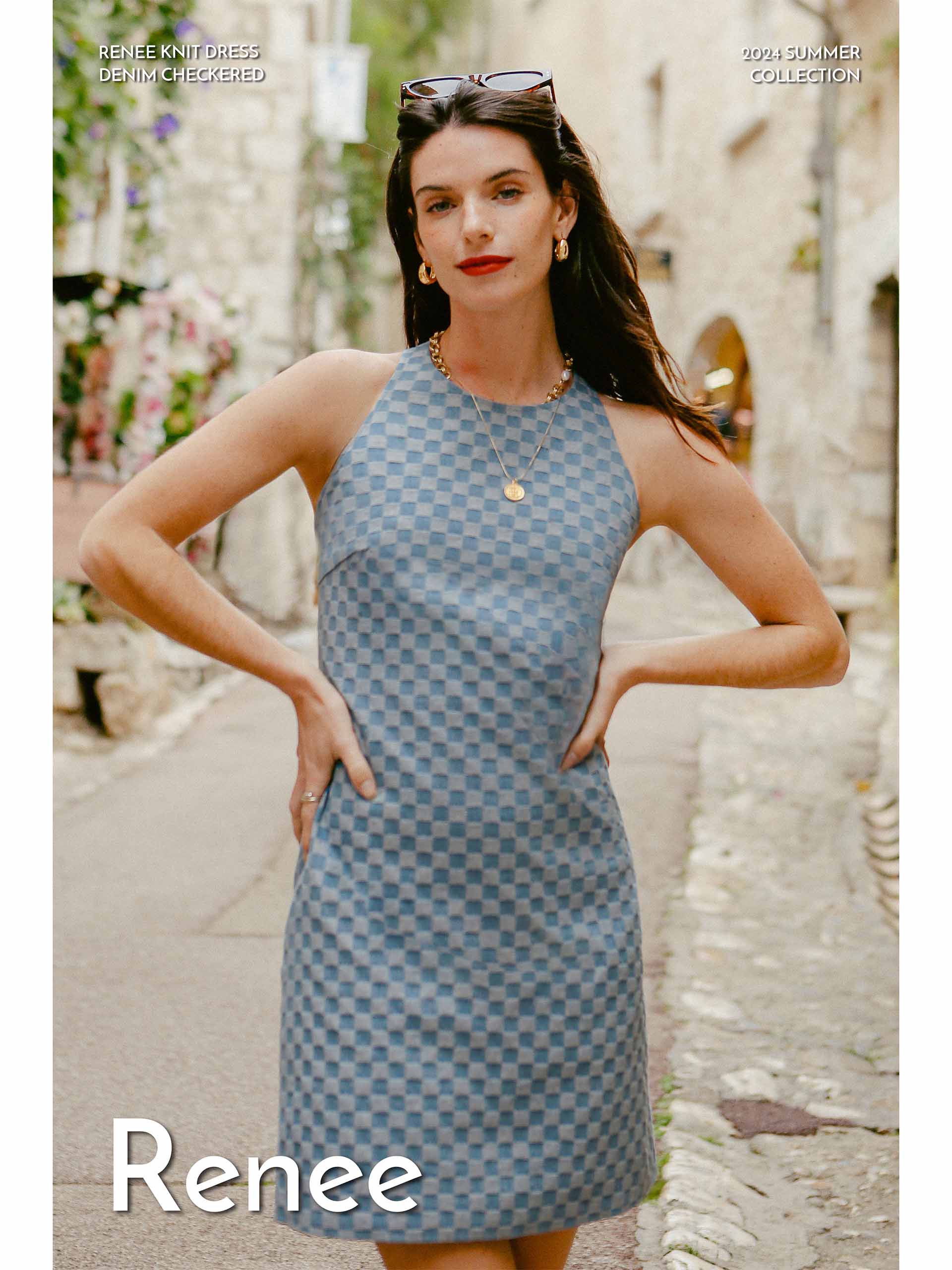 2024 Summer Collection - Petite Studio NYC - Renee Dress in Denim Checkered