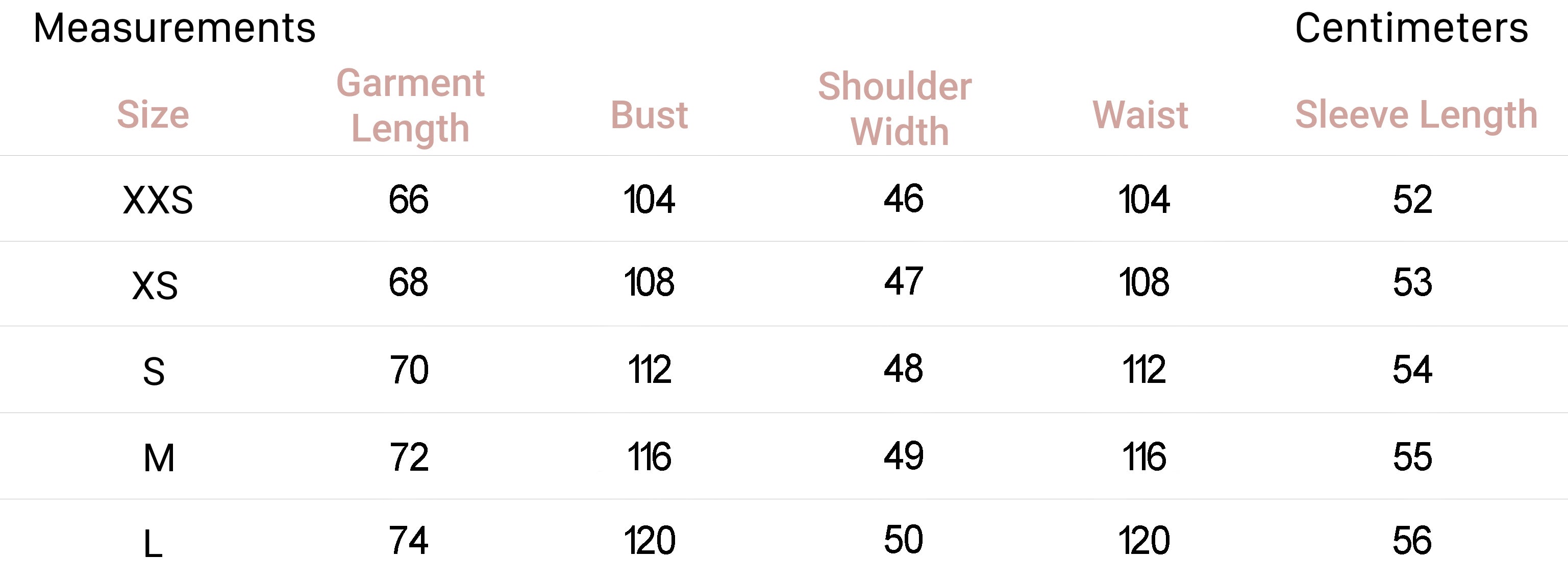 Measurements for the Vitoria Shirt - Striped