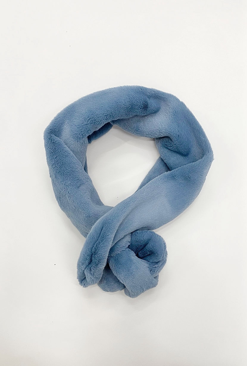 Faux Fur Scarf - Blue