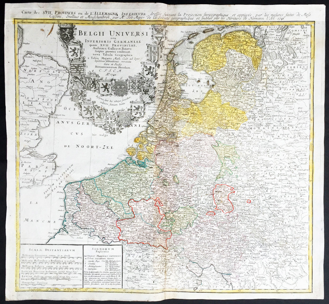 1748 Homann, Mayer Large Old, Antique Map of The ...