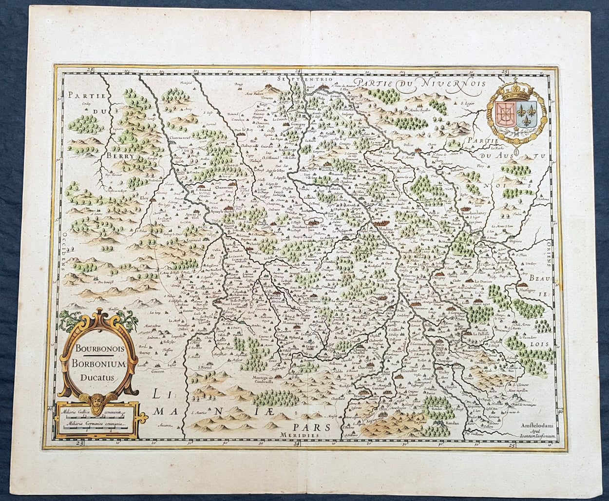 Map Of Central France 1629 Jan Jansson Antique Map Of The Bourbon Or Bourbonnais Region Cent –  Classical Images