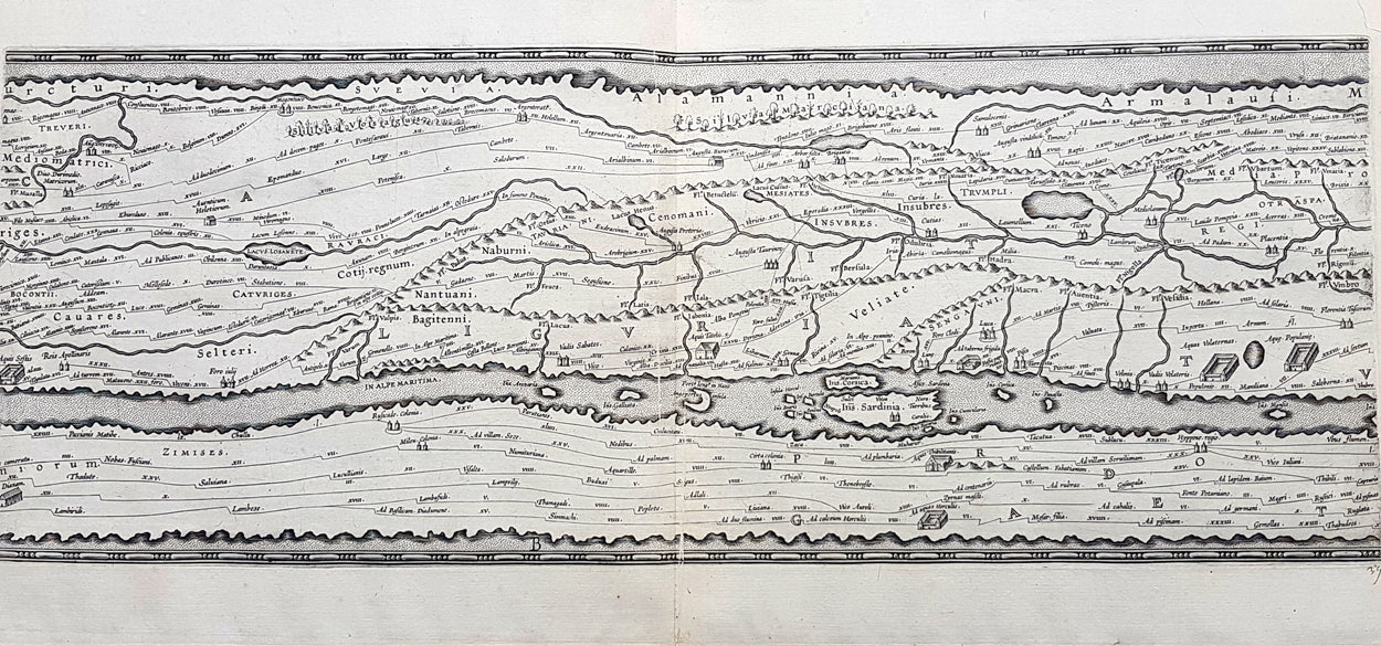 1598 J Moretus & A Ortelius 1st Edition of The Peutinger Tables, Ancie ...