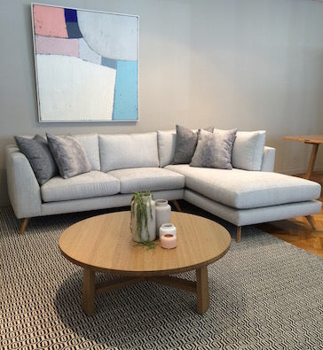 Bianka sofa with the timber Otway coffee table