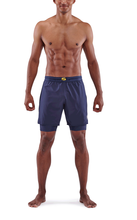 Skins Men's Series-1 Compression Half Tights/Shorts, Navy Blue